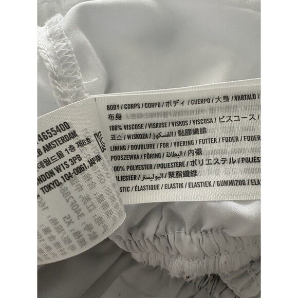 Hollister White Green Floral Top XS Smocked Peplum Milkmaid Boho Coquette - Picture 15 of 16